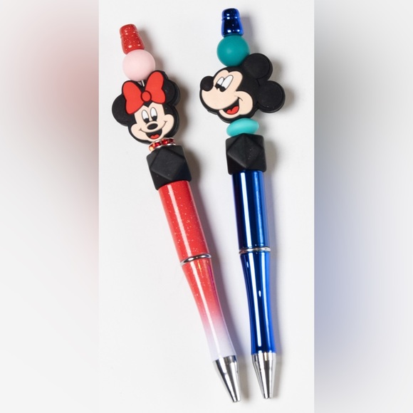 Mini and Mickey Disney Custom Made Silicone Beaded Pen - Picture 1 of 1